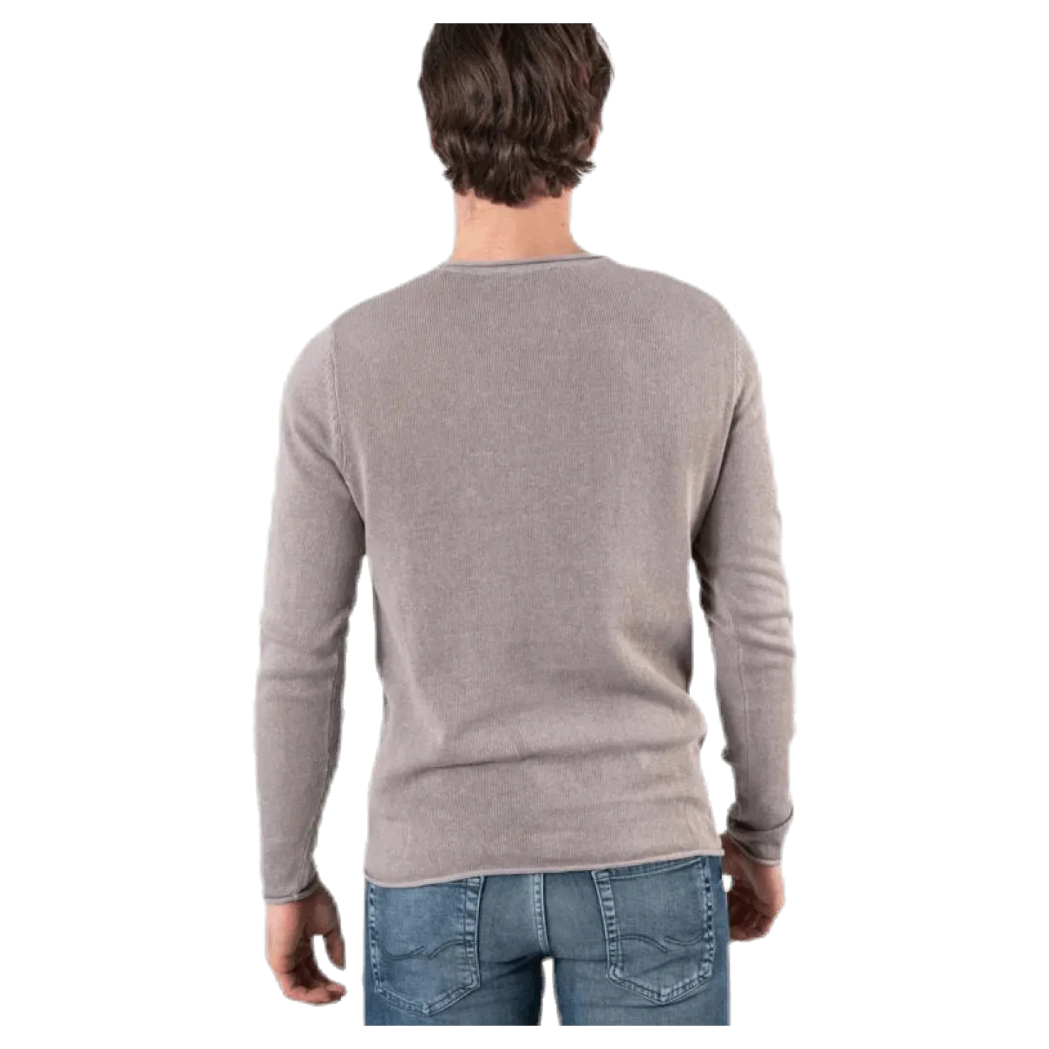 Linen Knit Crew Neck Grey