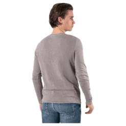Linen Knit Crew Neck Grey