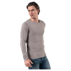 Linen Knit Crew Neck Grey