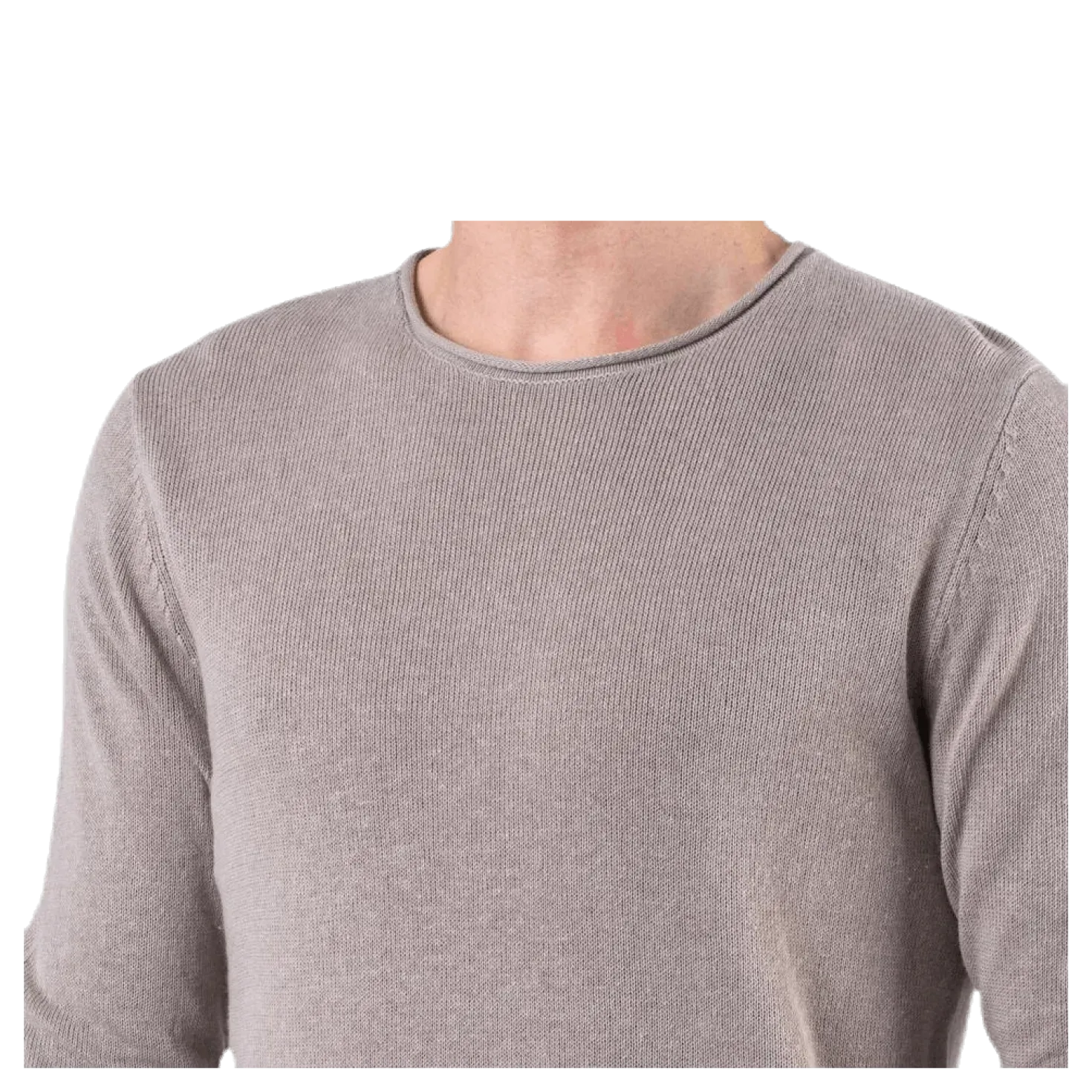 Linen Knit Crew Neck Grey