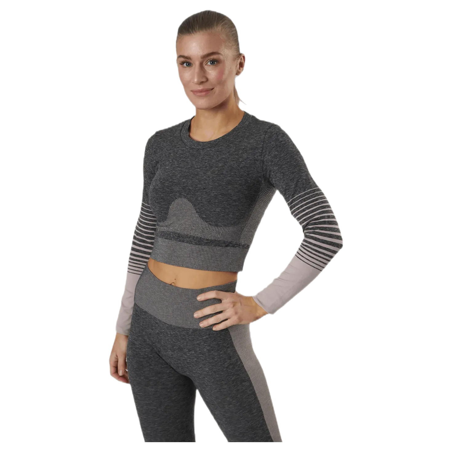 Lixy Ls Seamless Top Lounge Grey