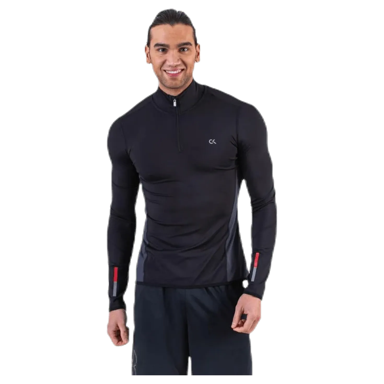 Long Sleeve 1/2 Zip Top Black