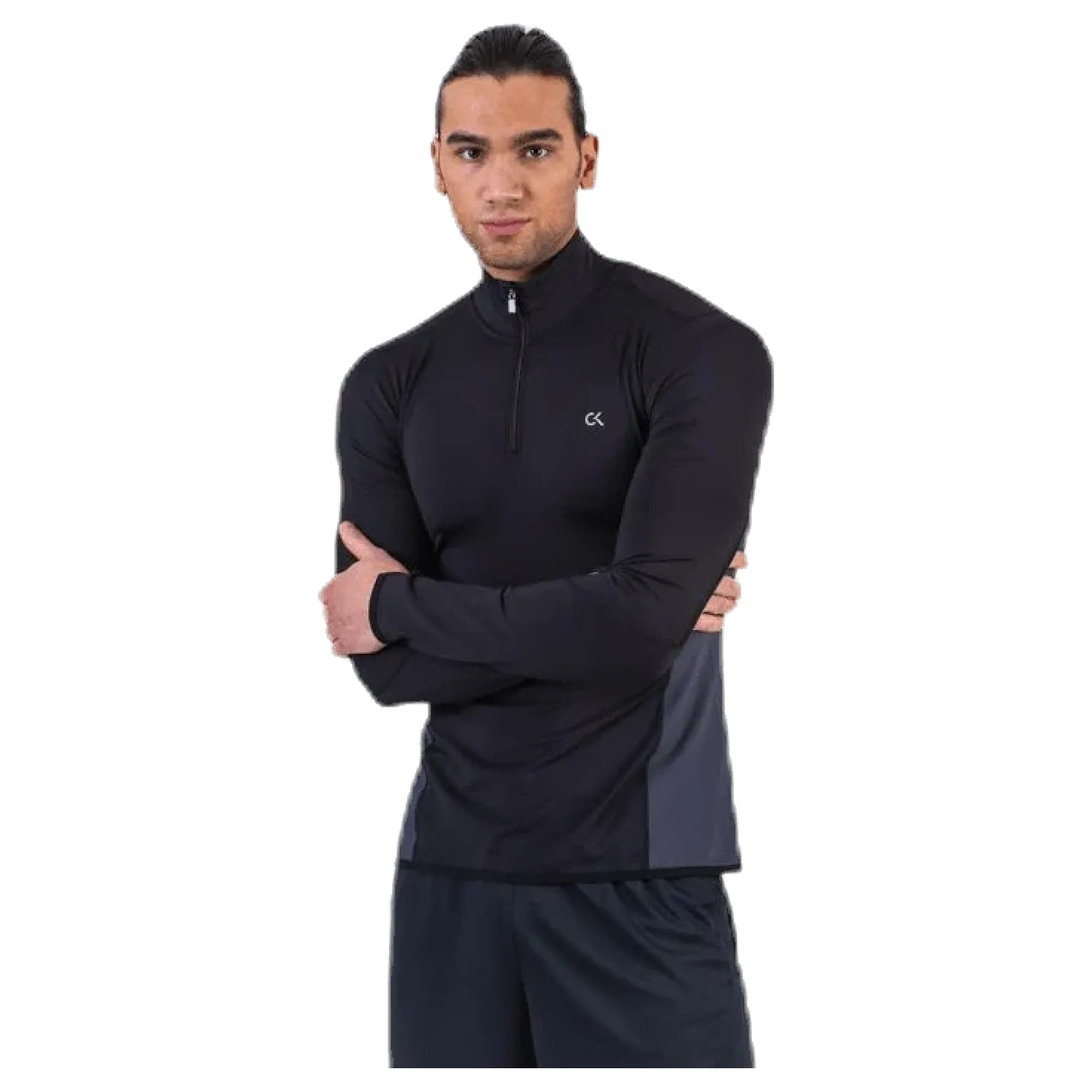 Long Sleeve 1/2 Zip Top Black