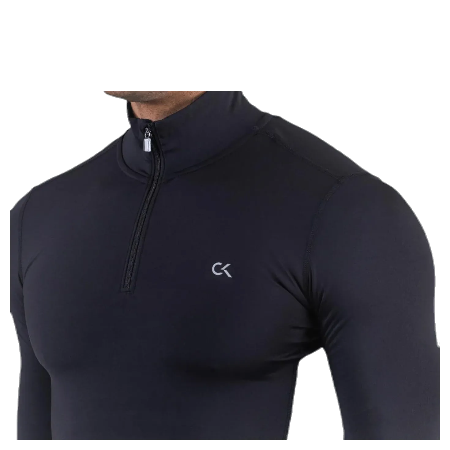 Long Sleeve 1/2 Zip Top Black