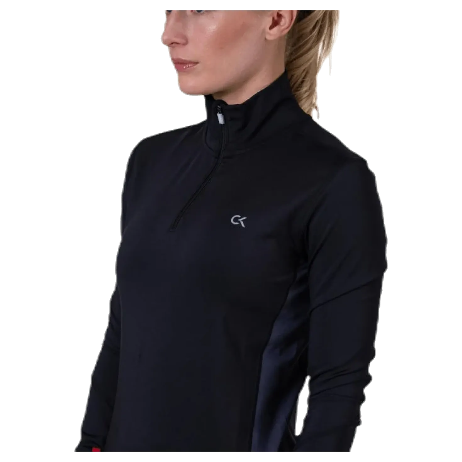 Long Sleeve 1/2 Zip Top Black