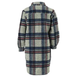 Lou-Lou L/S Check Long Shacket Grey
