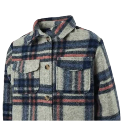 Lou-Lou L/S Check Long Shacket Grey