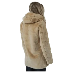 Malou Faux Fur Coat Cc Otw Beige