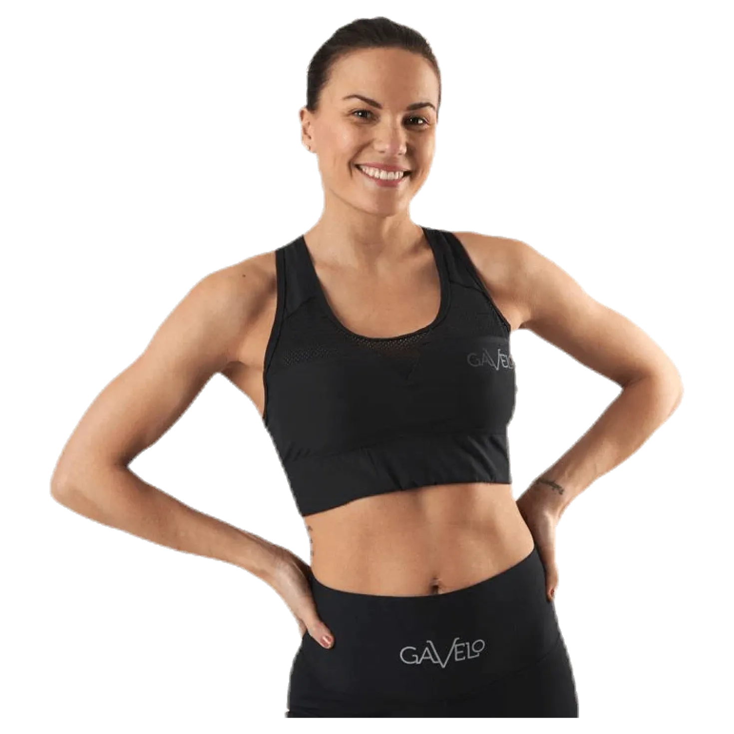 Mesh Black Swirl Sports Bra Black