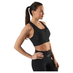Mesh Black Swirl Sports Bra Black