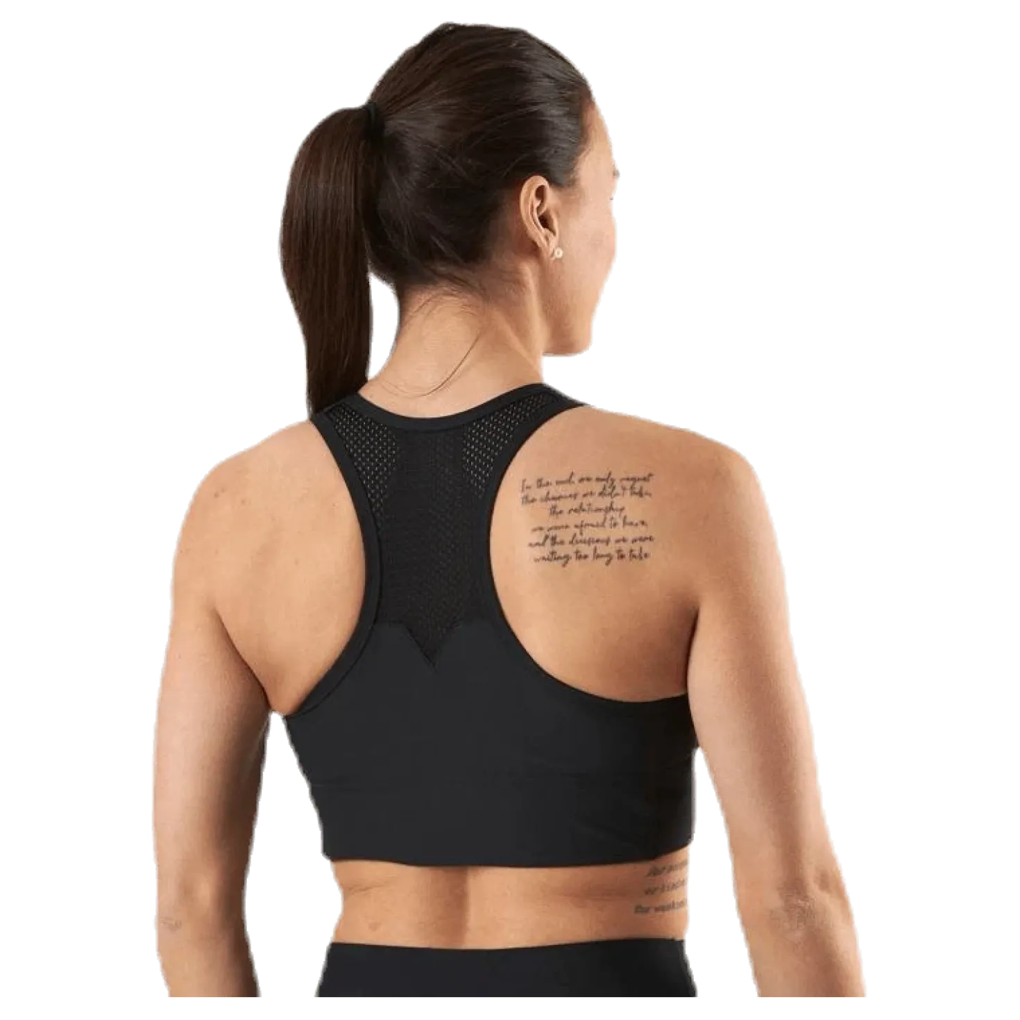 Mesh Black Swirl Sports Bra Black