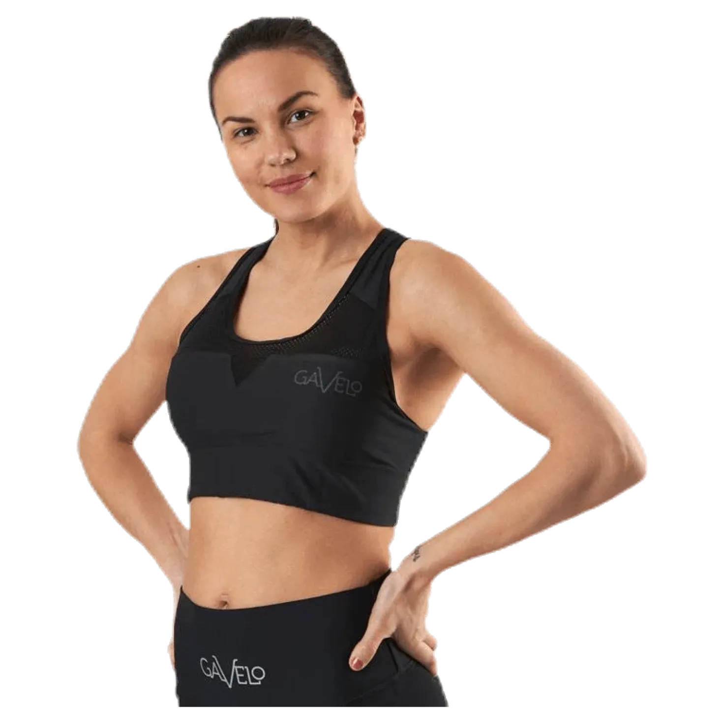 Mesh Black Swirl Sports Bra Black