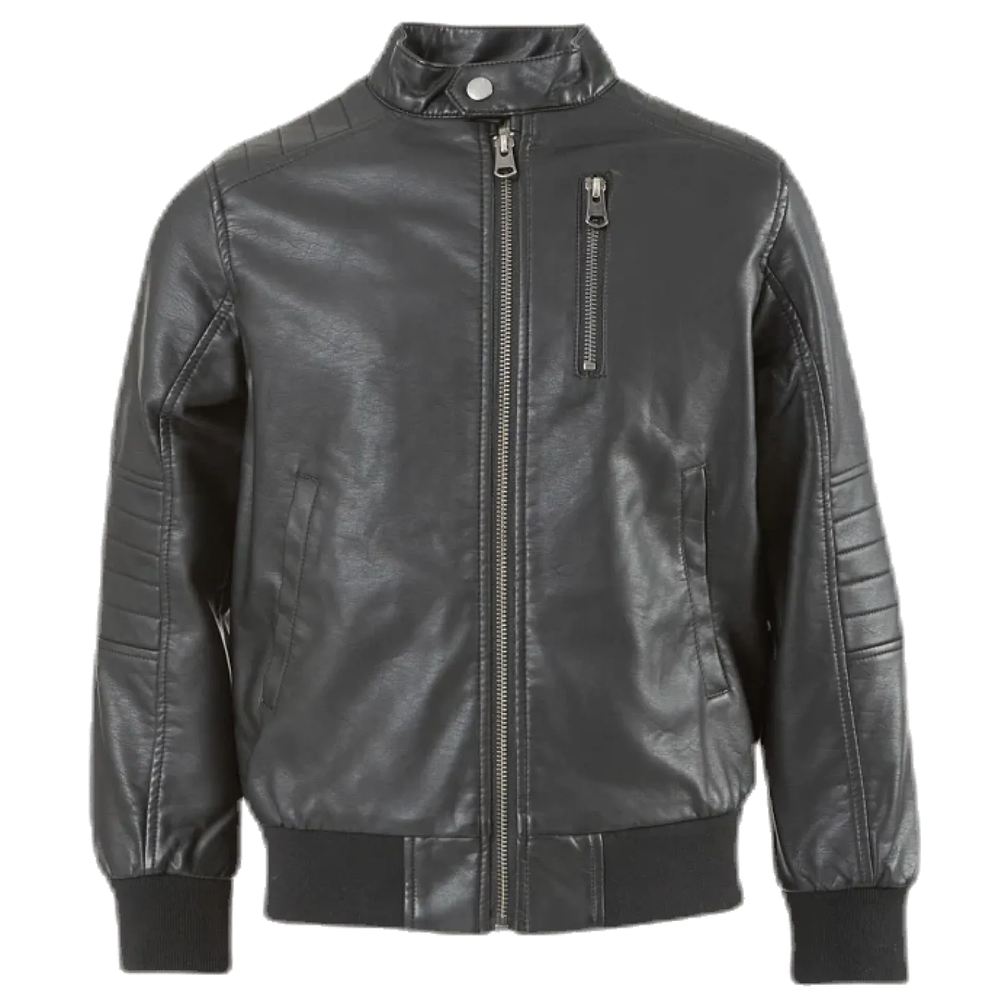 Mike Faux Leather Jacket Black