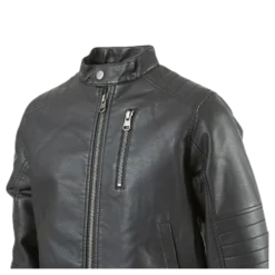 Mike Faux Leather Jacket Black