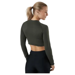 Molly Seamless Ls Crop Top Green