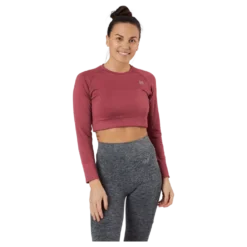Molly Seamless LS Crop Top Pink