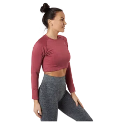 Molly Seamless LS Crop Top Pink