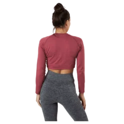 Molly Seamless LS Crop Top Pink