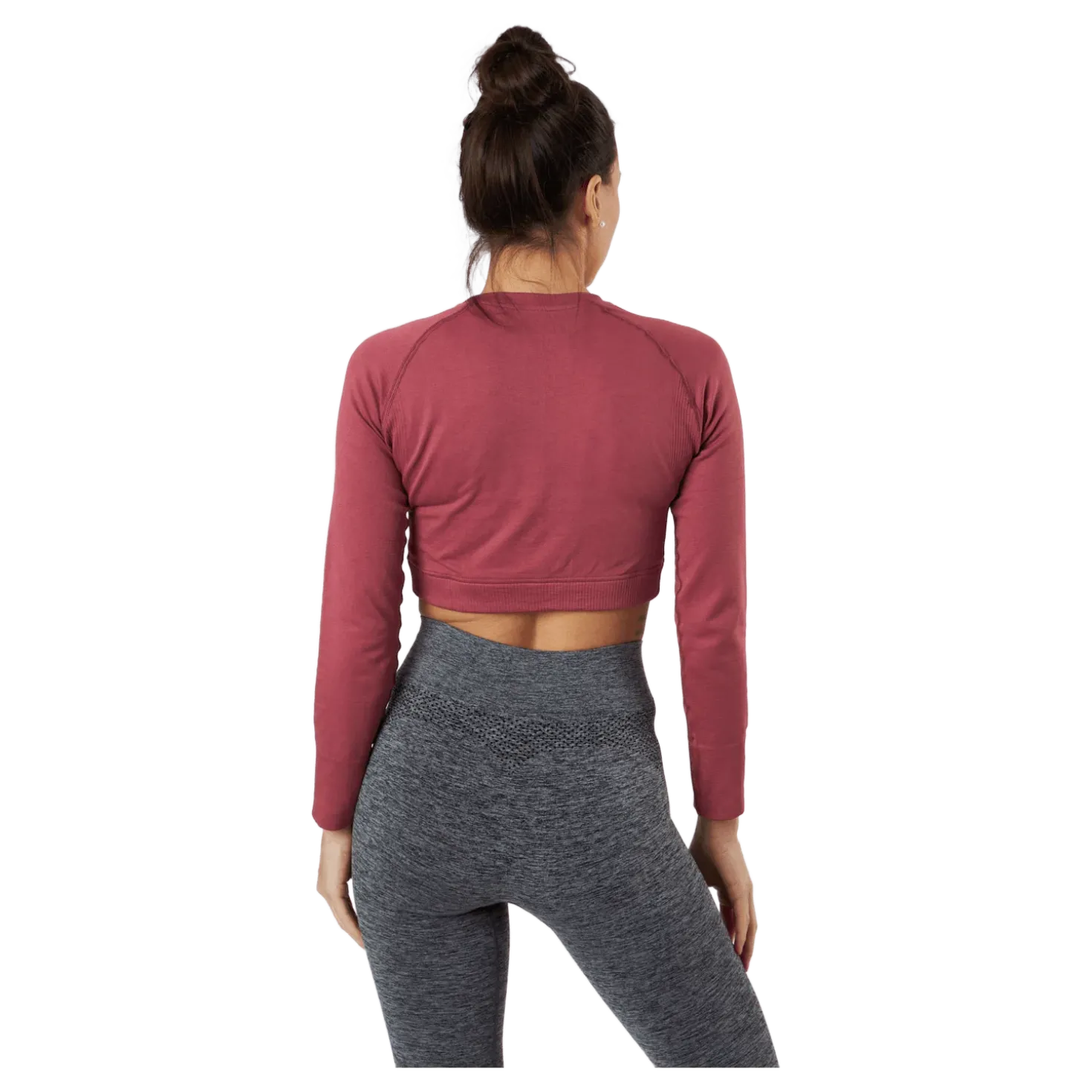 Molly Seamless LS Crop Top Pink