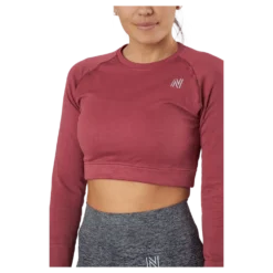Molly Seamless LS Crop Top Pink