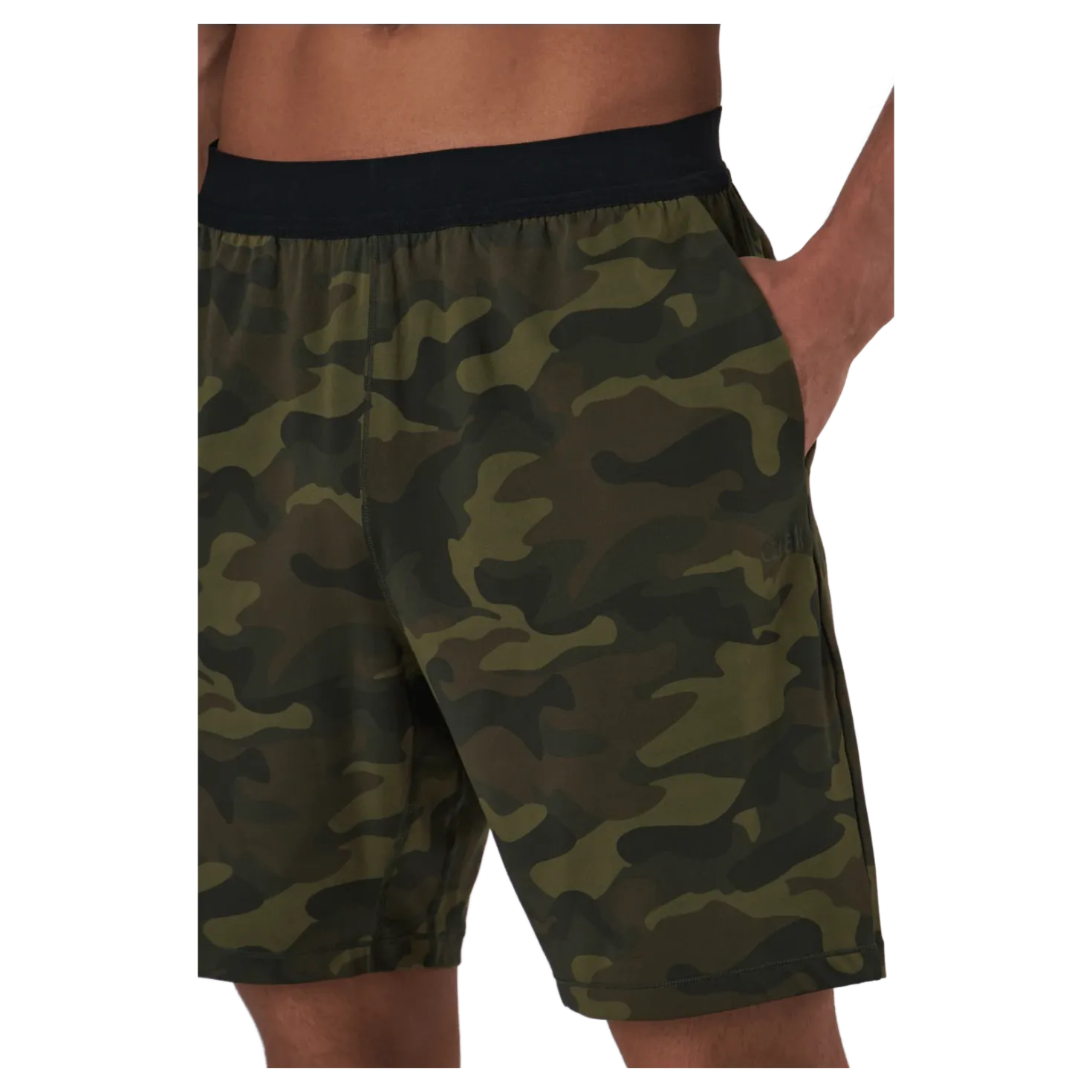 M Printed Elastic Shorts Action Green