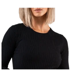 Natalia L/S Rib Pullover Knt Black
