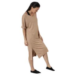 Neora Ss Fold Up Dress Beige