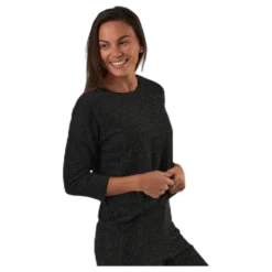 New Queen 3/4 Glitter Top Jrs Black