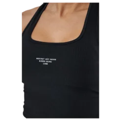 Night Rib Crop Tank Black