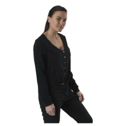 Nina Life L/S Tie Shirt Wvn Black