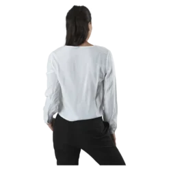 Nina Life L/S Tie Shirt Wvn White