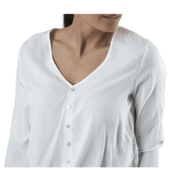 Nina Life L/S Tie Shirt Wvn White