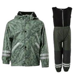 Nordskog Fleece-Lined Rain Set Green