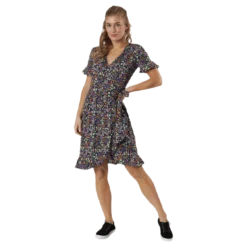 Olivia S/S Wrap Dress Wvn Black