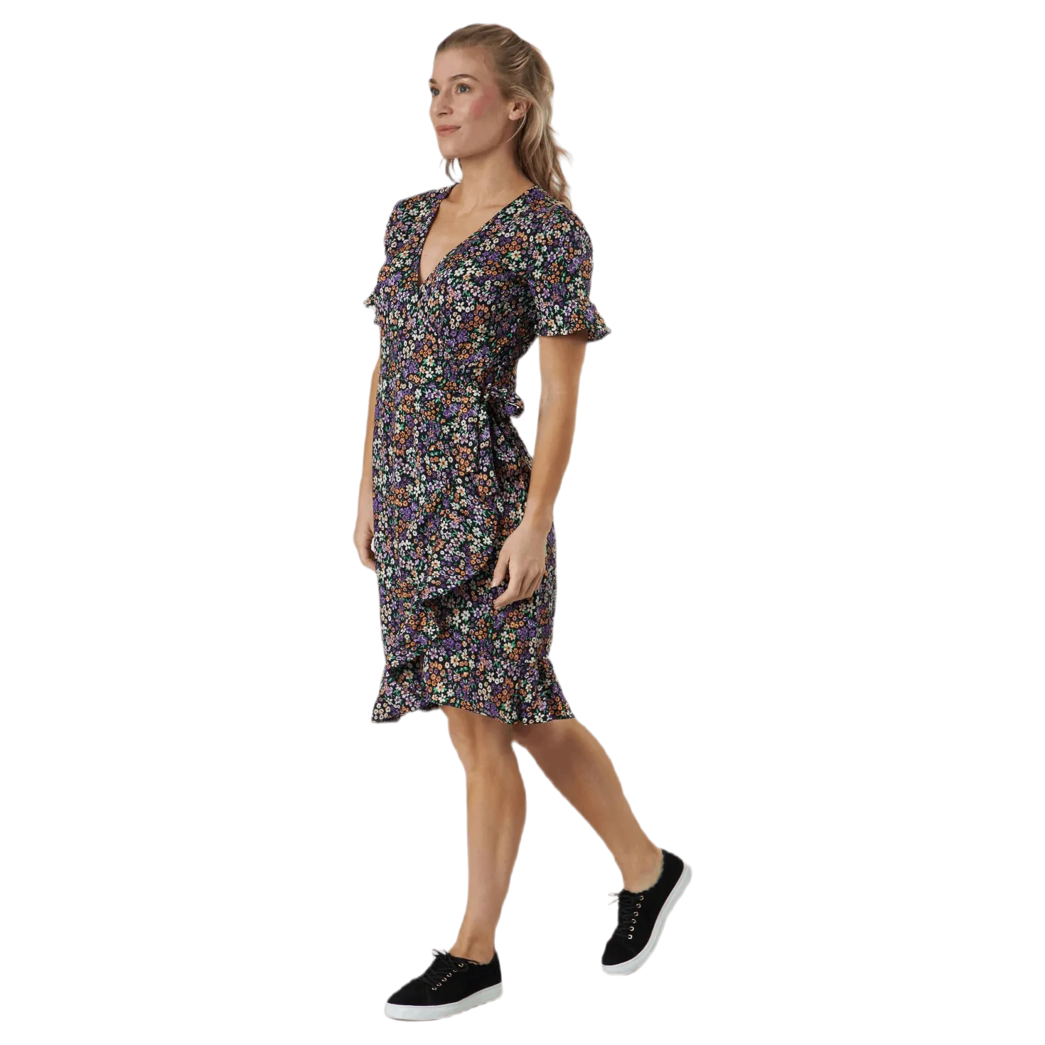 Olivia S/S Wrap Dress Wvn Black