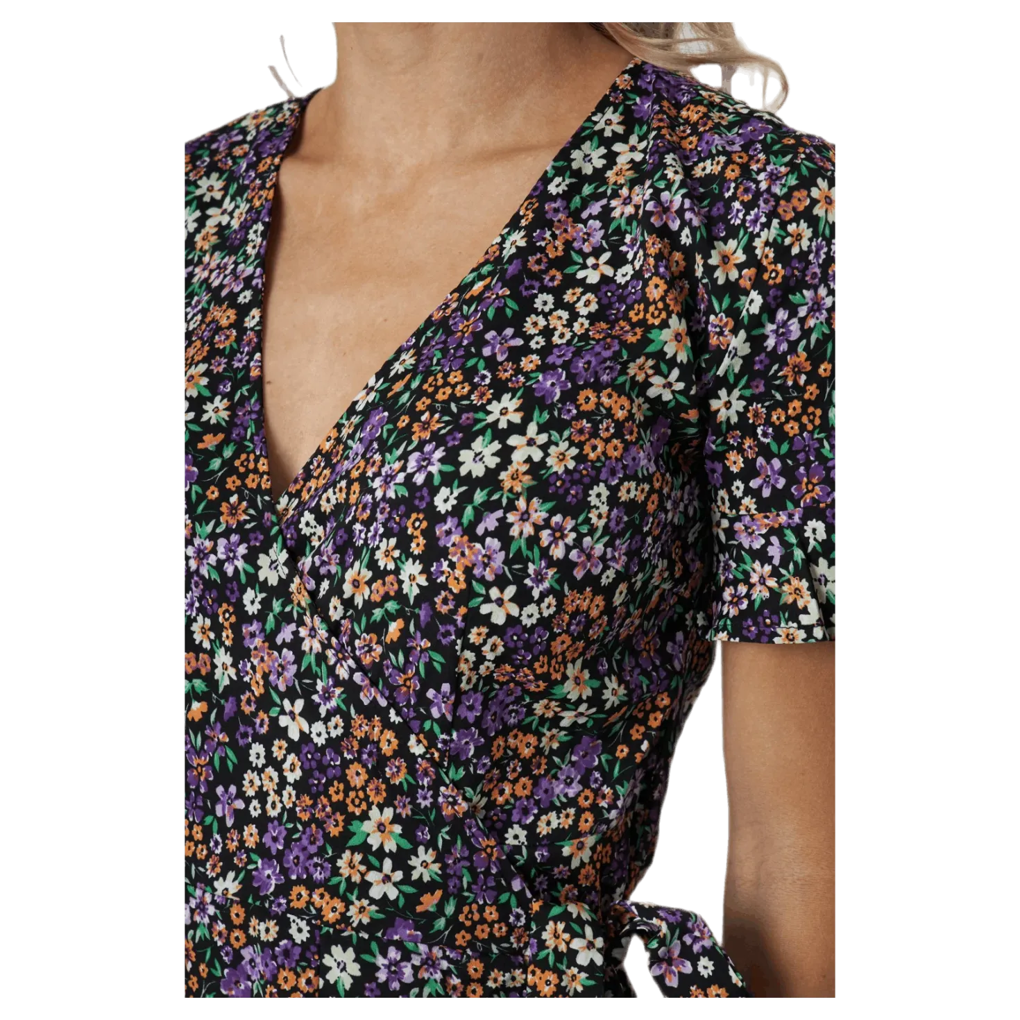 Olivia S/S Wrap Dress Wvn Black