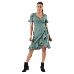Olivia S/S Wrap Dress Wvn Green