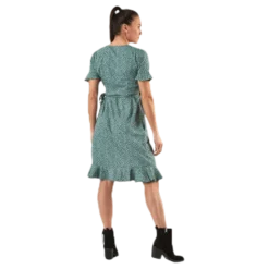 Olivia S/S Wrap Dress Wvn Green