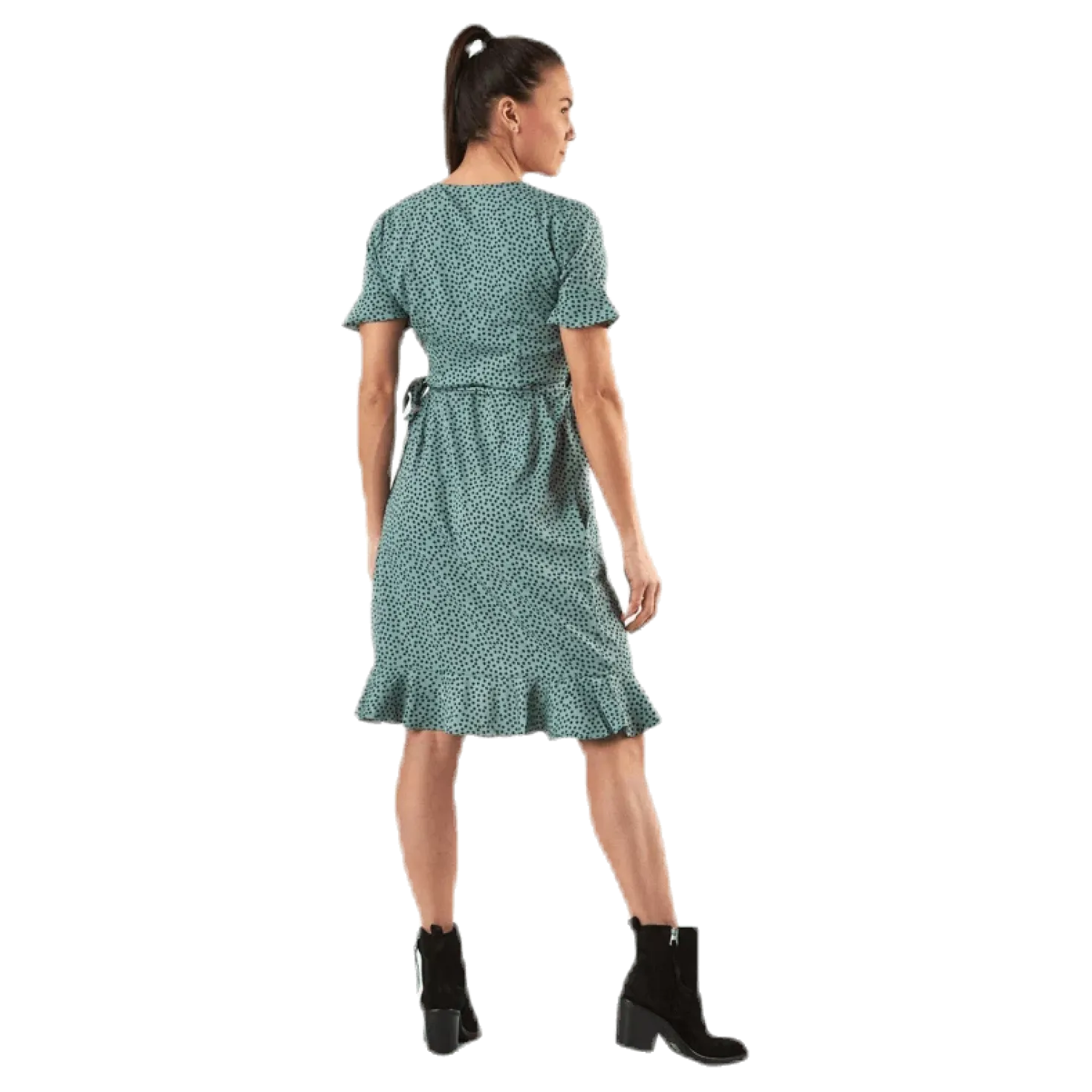 Olivia S/S Wrap Dress Wvn Green