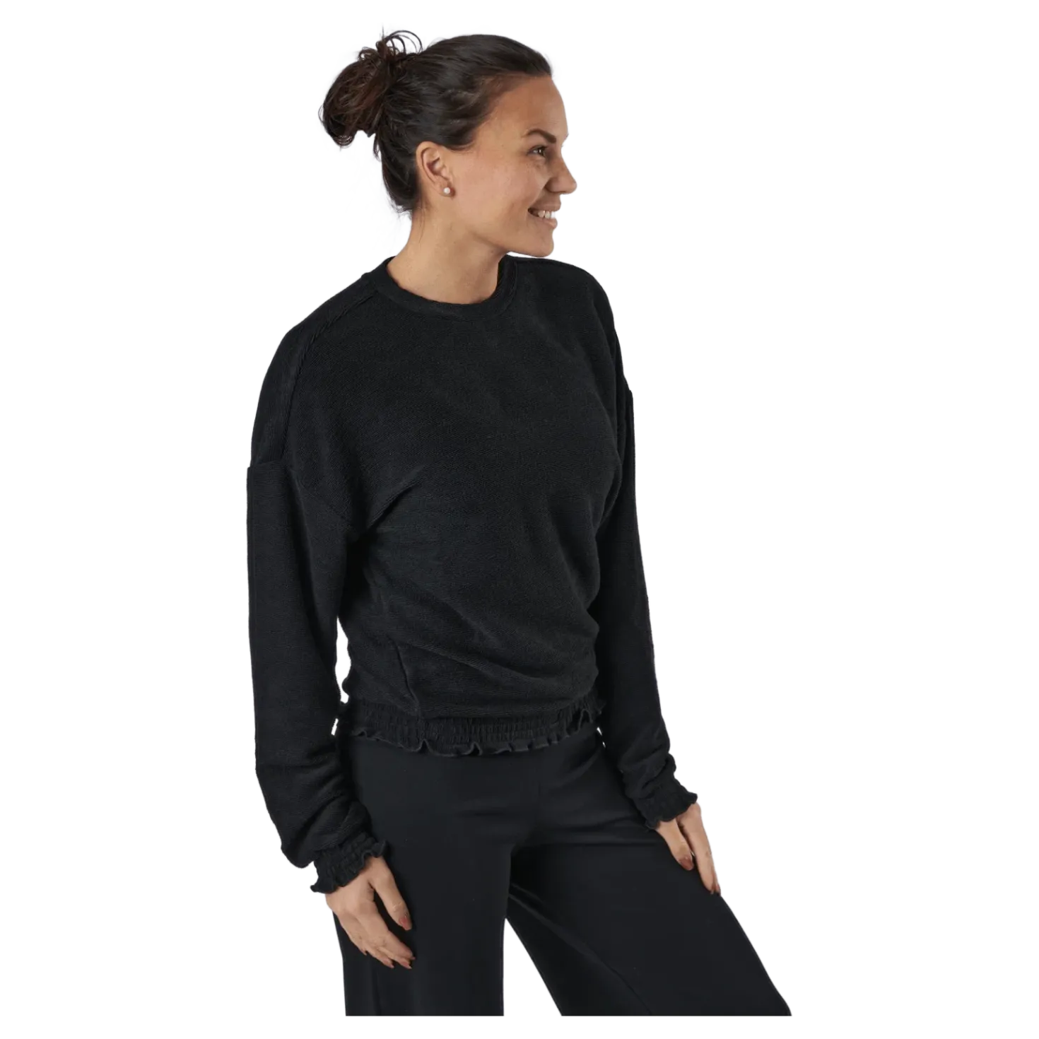 Onljenka L/s O-neck Smock Top Black