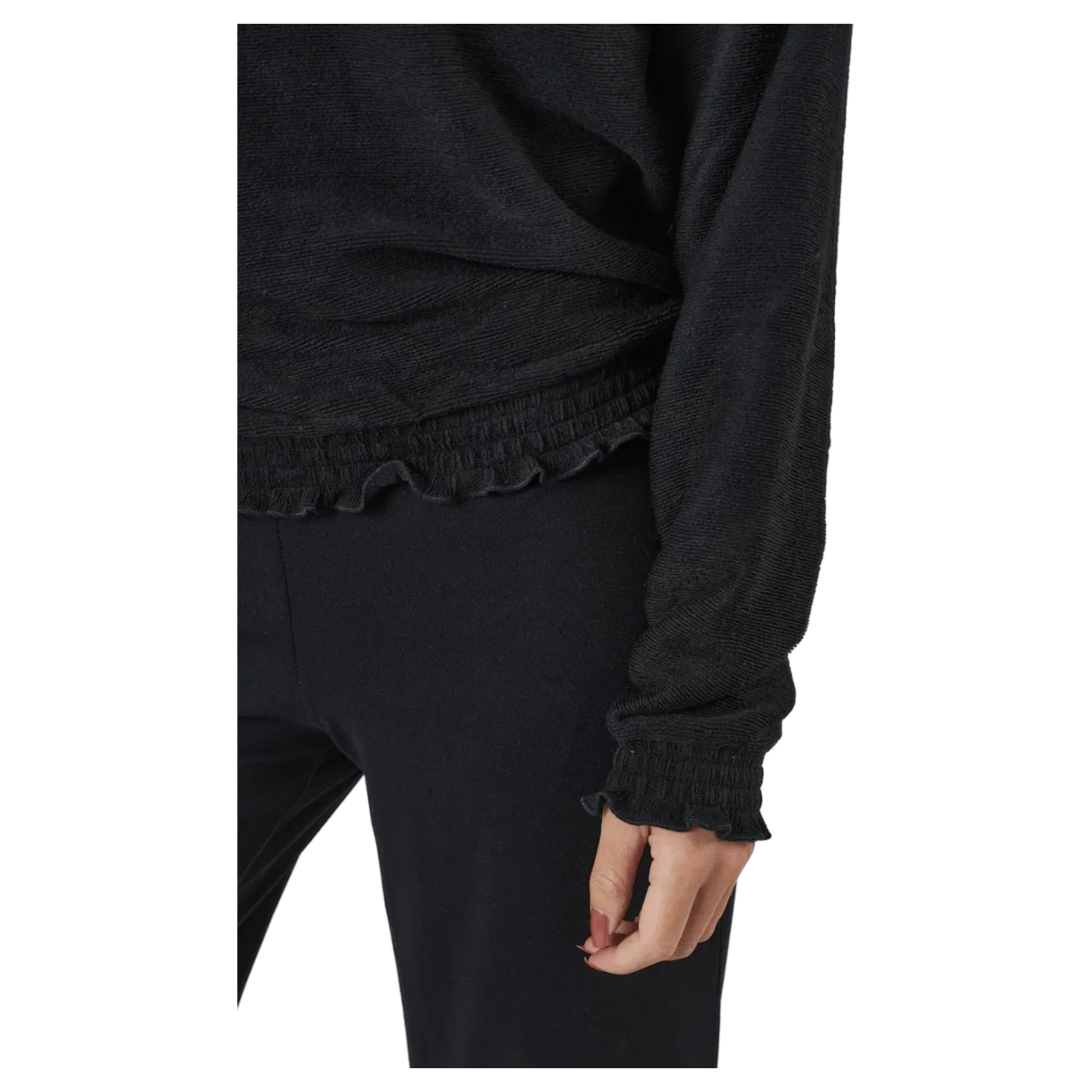 Onljenka L/s O-neck Smock Top Black