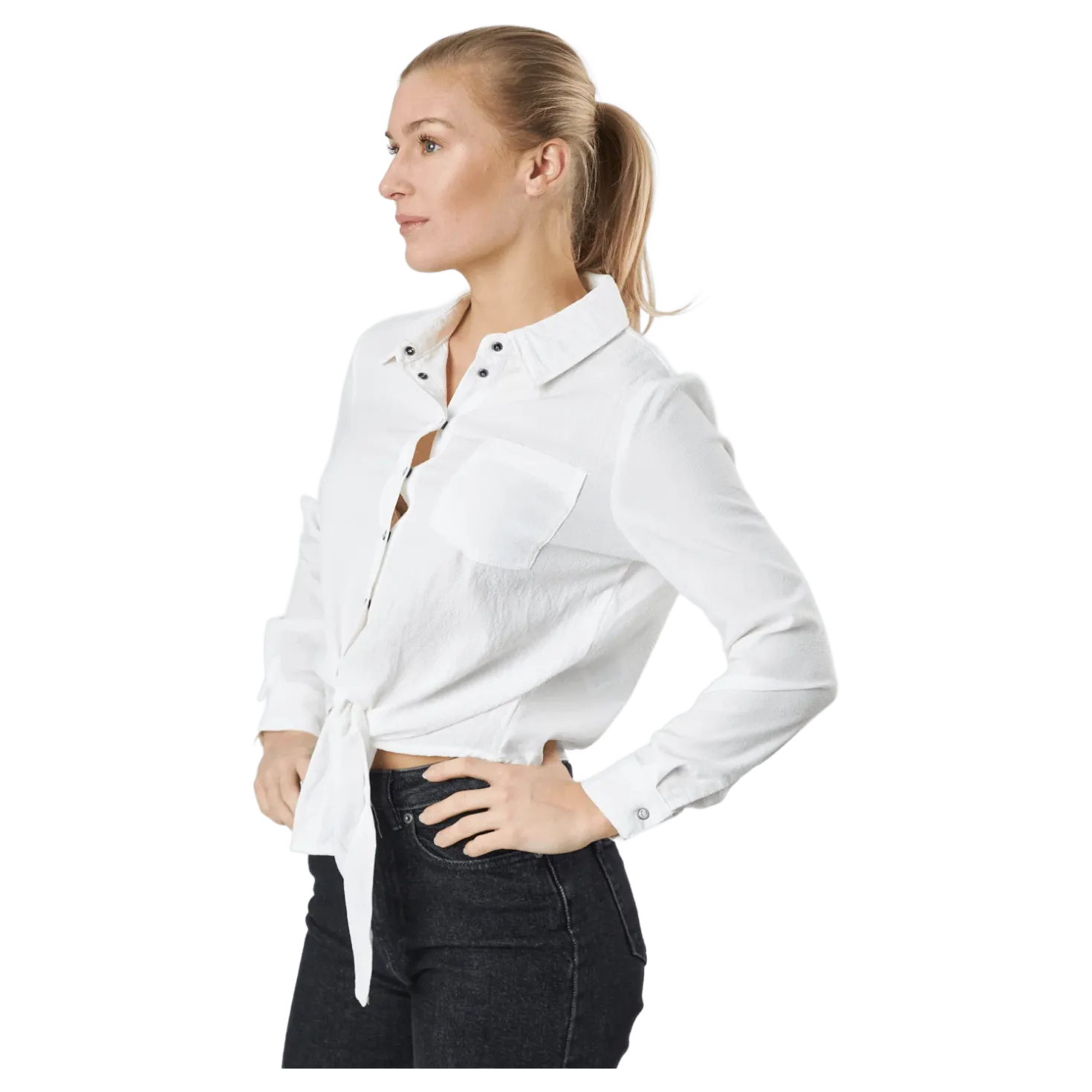 Onllecey Ls Knot Shirt Noos Cloud Dancer
