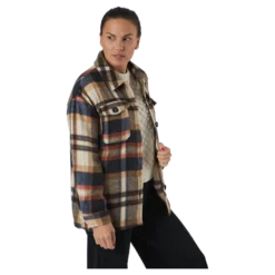 Onlmaci L/s Check Shacket Pnt Humus