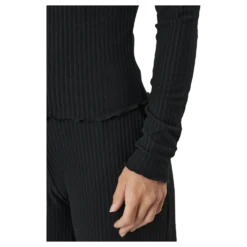 Onlnella L/s O-neck Rib Top No Black