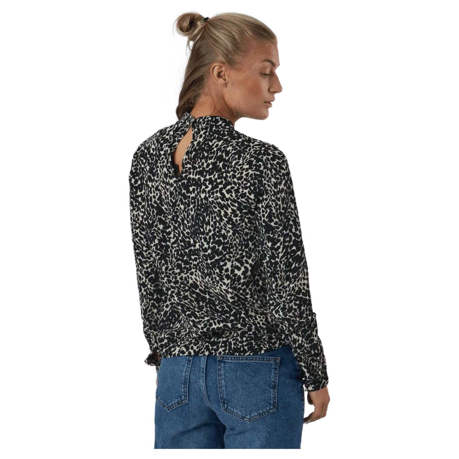 Onlnew Mallory L/s Blouse Aop Whitecap Gray