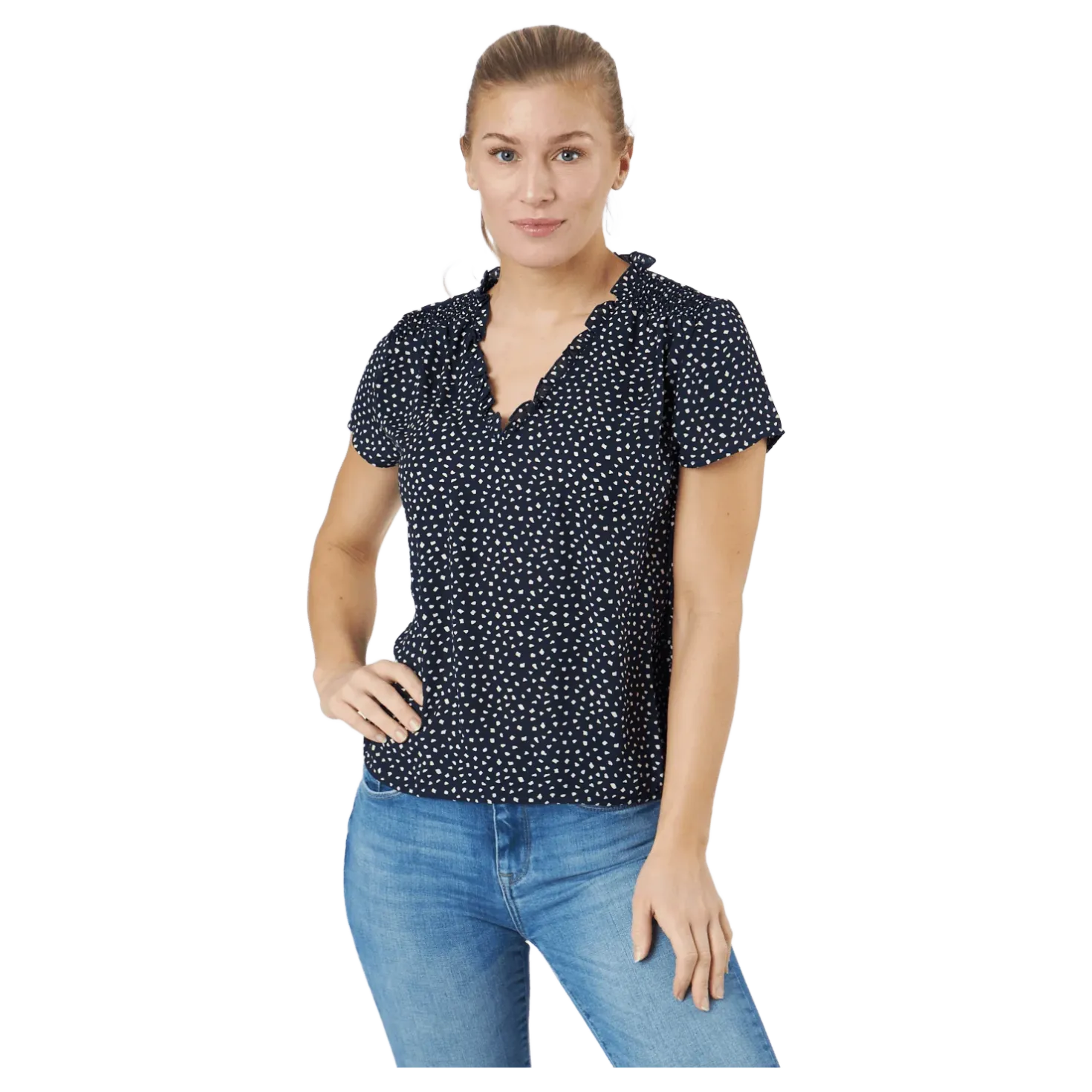 Onlsonja Life S/s V-neck Top P Night Sky