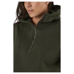 Oversized Zip Hood Forest Green