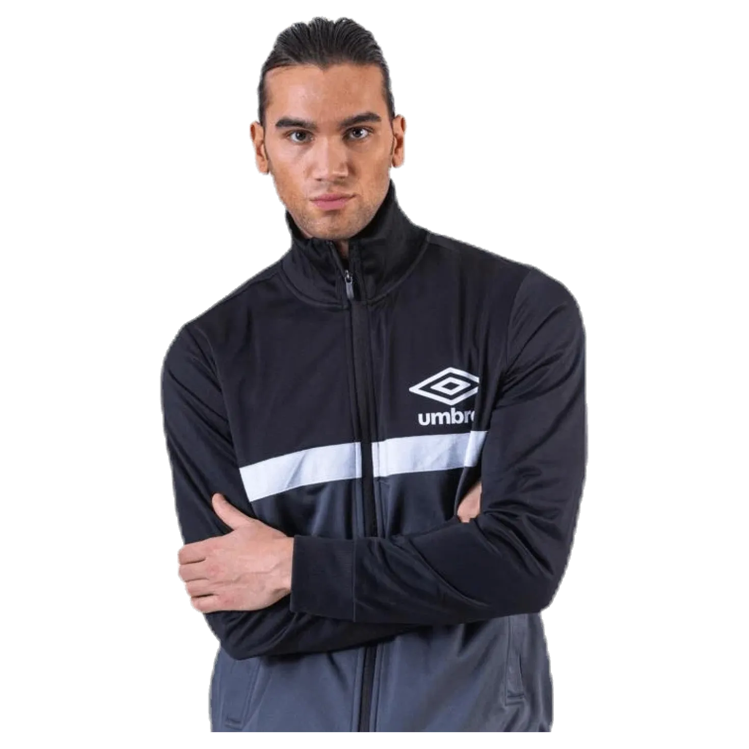 Panelled Track Top Black