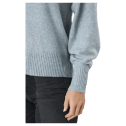Pccava Ls High Neck Knit Bc Light Grey Melange