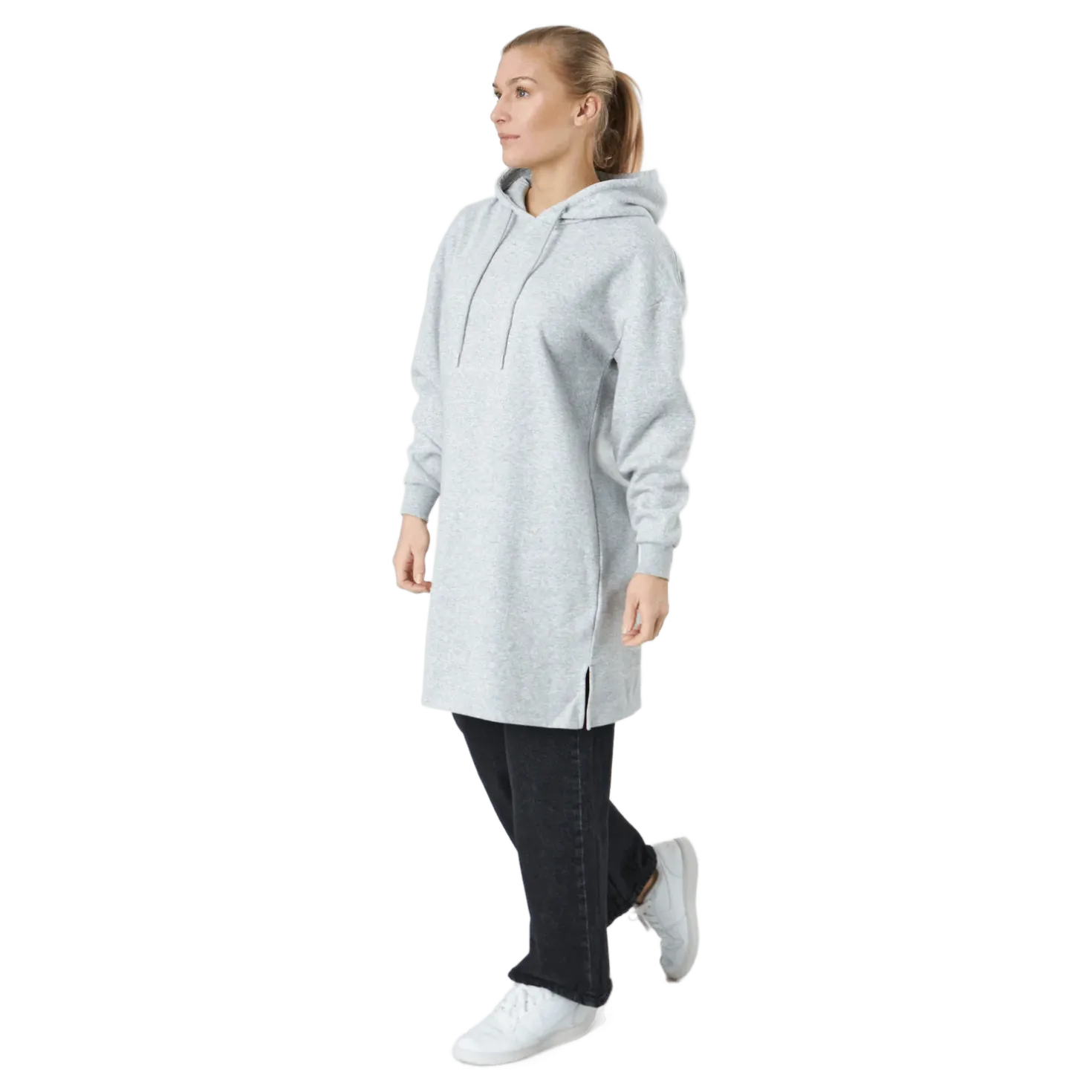 Pcchilli Ls Sweat Dress Bc Light Grey Melange
